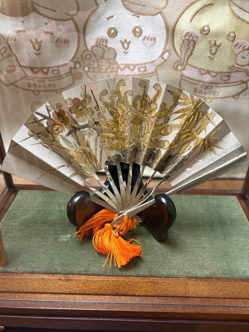 「純銀」刻印有り 銀扇 扇子 シルバー ケース有り