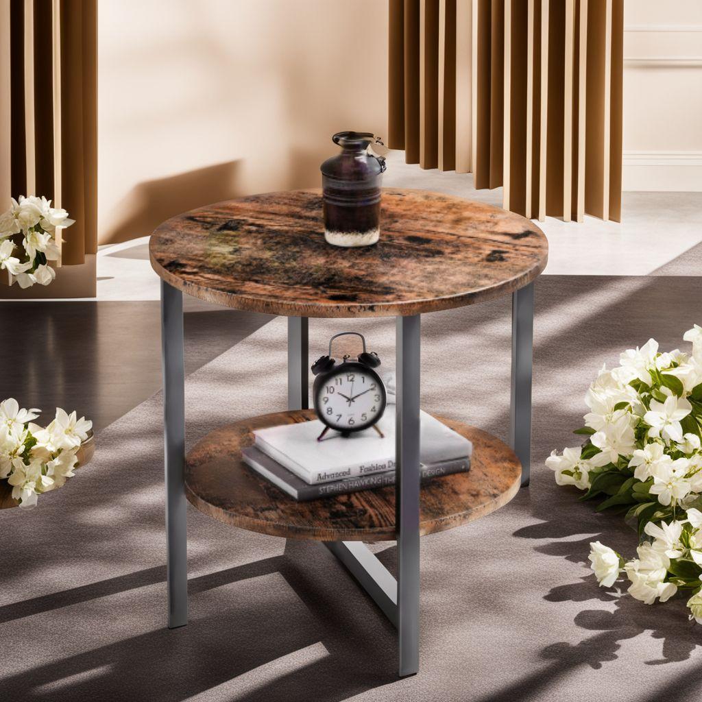 サイドテーブル 丸形 北欧デザイン ヴィンテージ スタイリッシュ