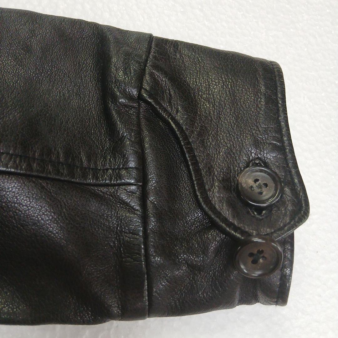 kurin umii908 ゴードレザー ブラックジャケットドット裏地美品
