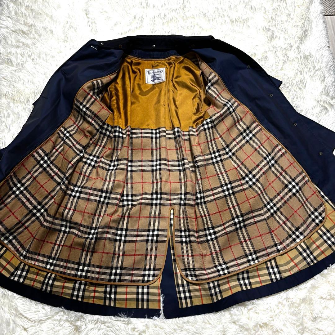 Burberry バーバリー ノバチェック ネイビー トレンチコート ベルト付き