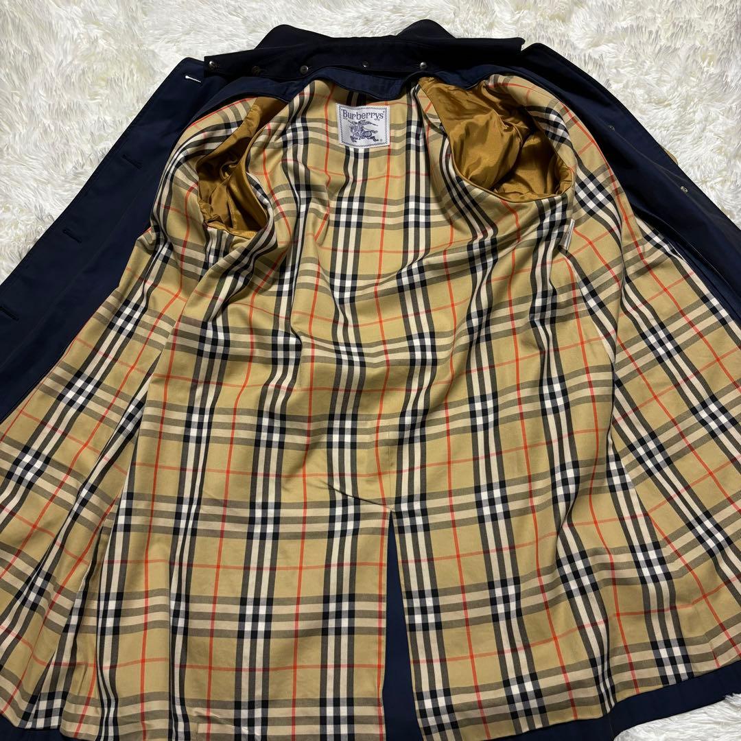Burberry バーバリー ノバチェック ネイビー トレンチコート ベルト付き