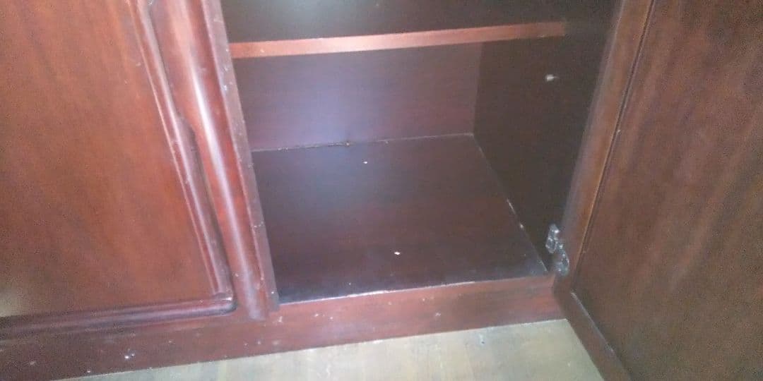 木製食器棚 アンティーク 4面 収納豊富