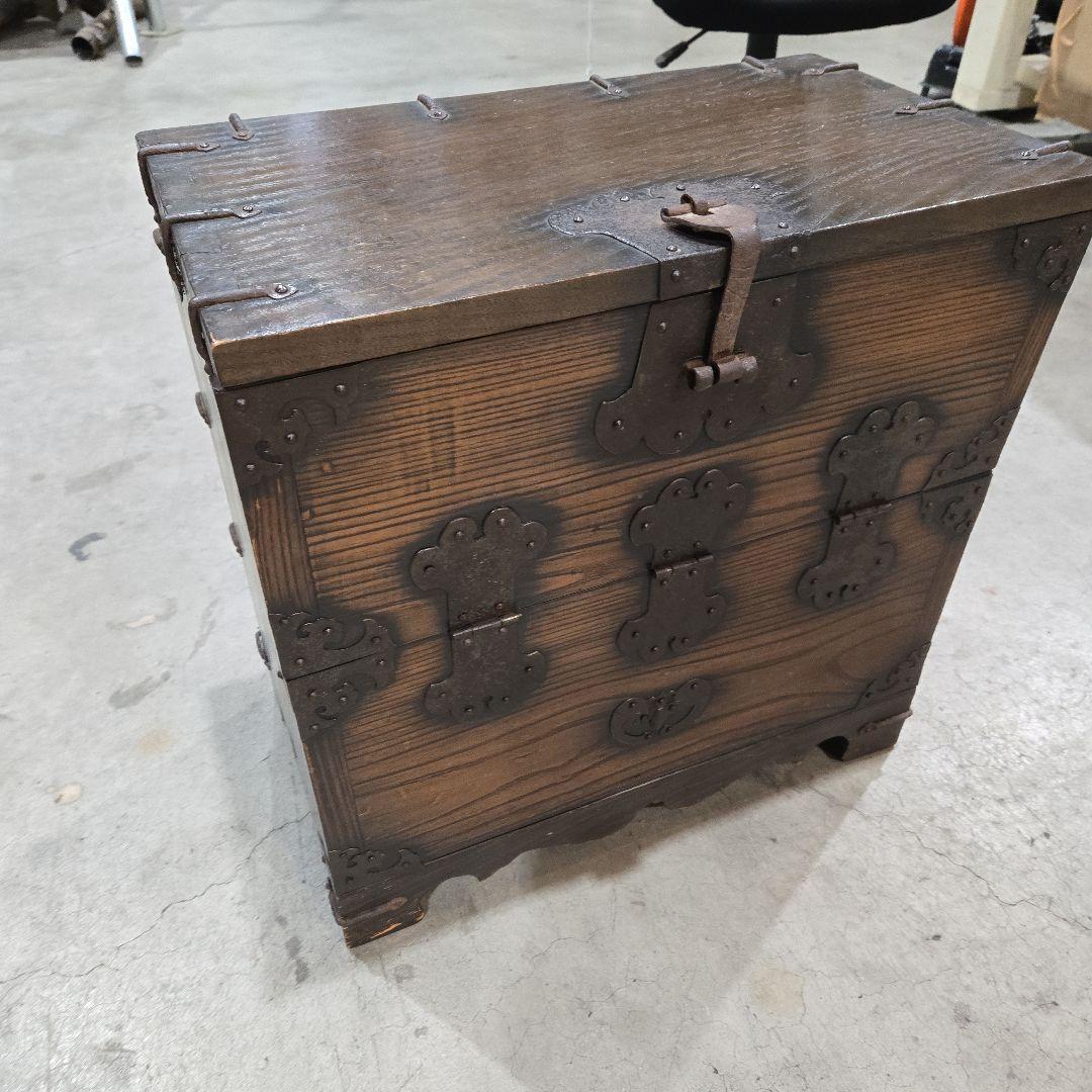 ※専用※アンティーク　レトロ 木製収納箱 バンダジ？