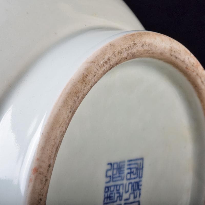 中国　大清乾隆年製款　青花紅釉盛上雲龍文　長顎瓶　M　R8285B