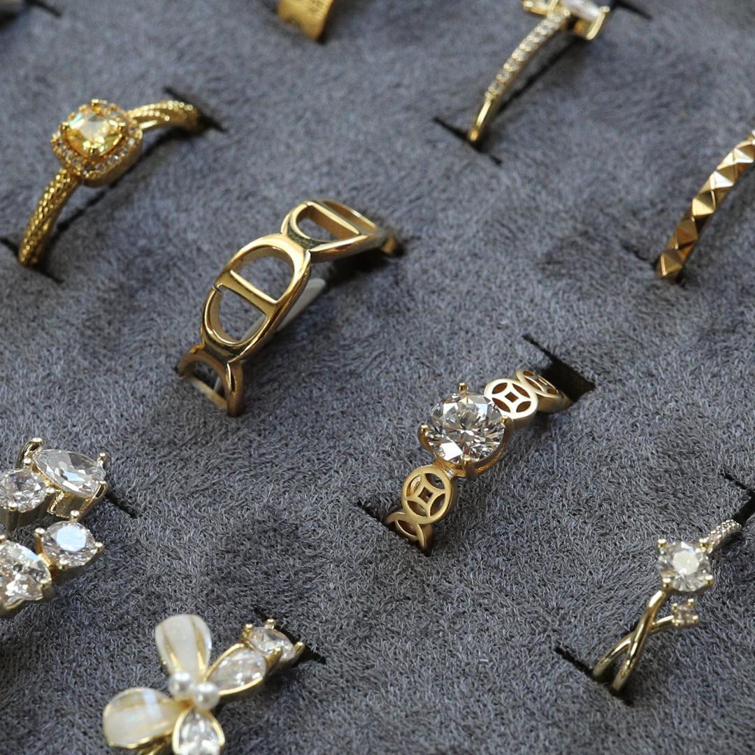 【指輪50点セット】合金×モアサナイト｜重ね付け・ペア可｜まとめ売り