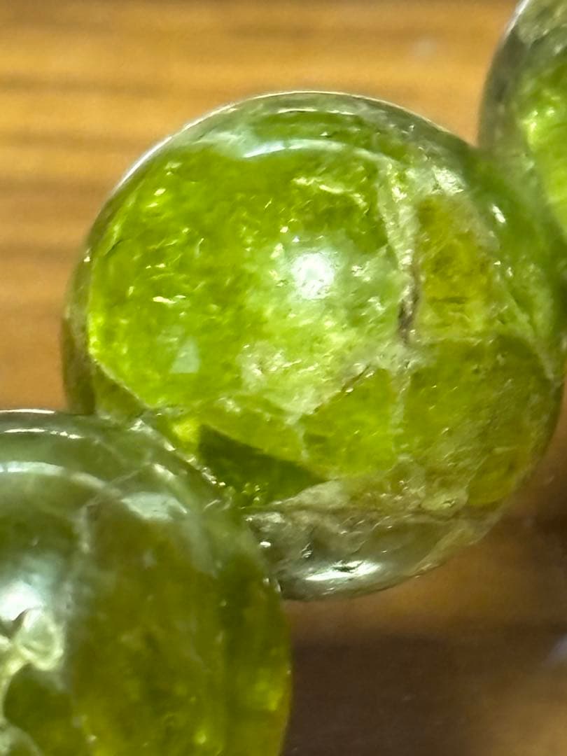 天然石 緑色 ペリドット！ブレスレット！この大きさ！そこら辺にはありません☺️