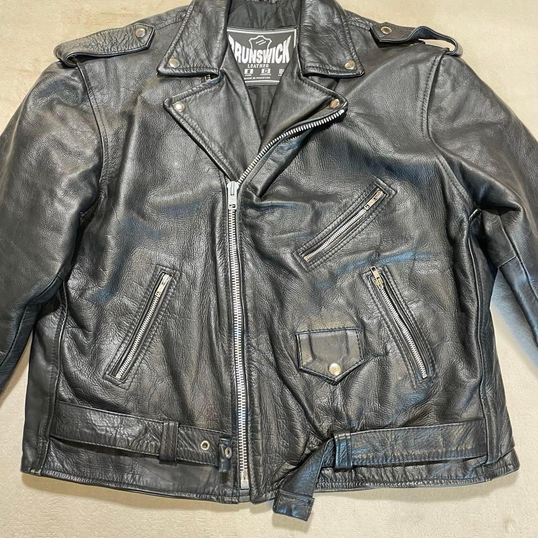 vintage brunswick ダブルライダース　レザージャケット　XXL