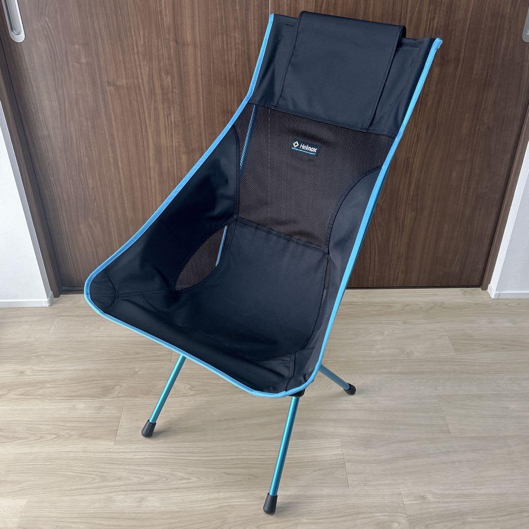 【美品】Helinox／ヘリノックス　サンセットチェア ブラック×ブルー