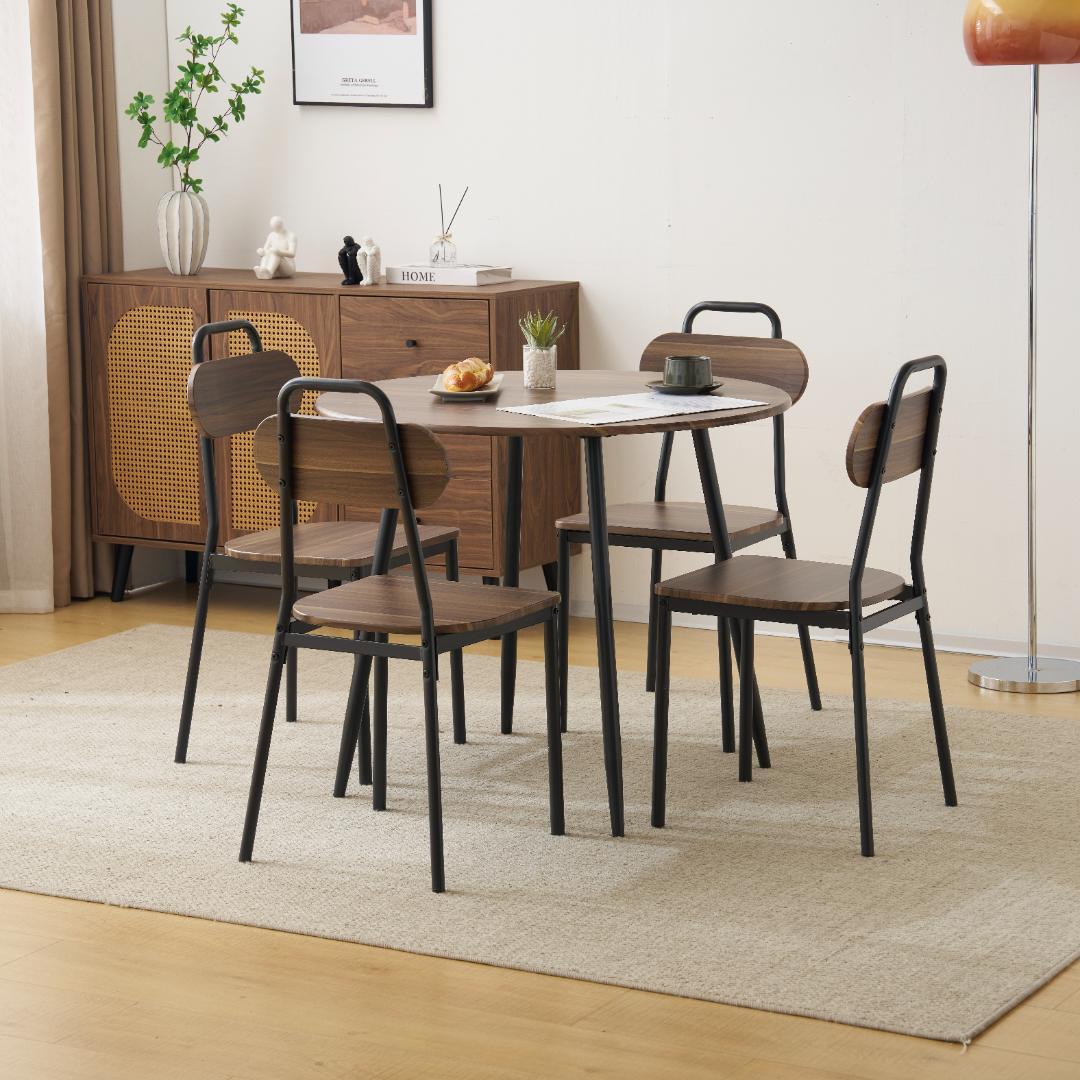 コンパクト4人掛けダイニングテーブルセット！食卓 チェア4脚　NATURAL