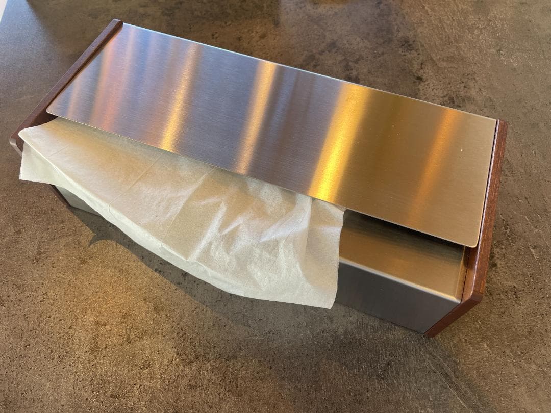 ヤマサキデザインワークス　ティッシュボックス　拭き漆　朱