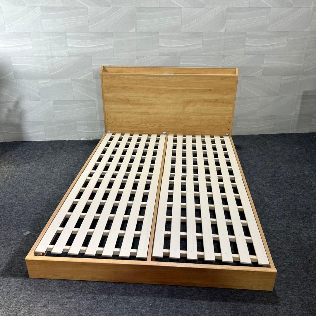 ニトリ ベッドフレーム ロータイプ すのこ シンプル ダブル 家具 d4308