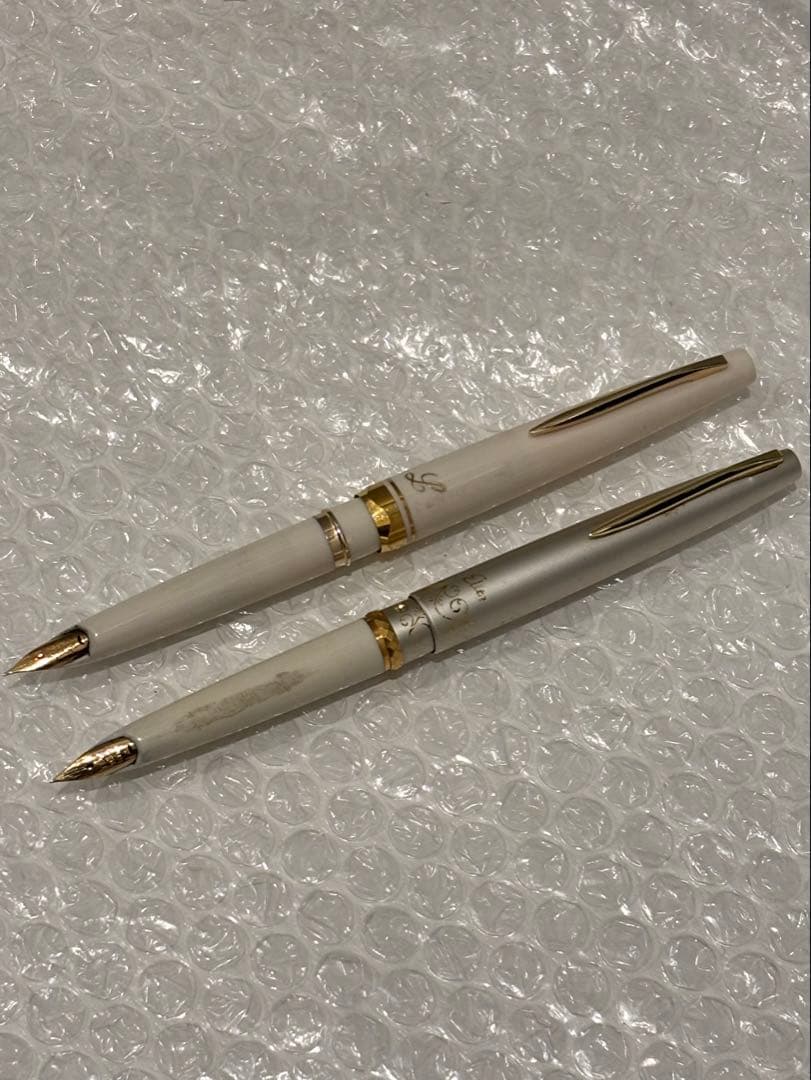 18K PILOT パイロット 万年筆 2本セット 名入れあり
