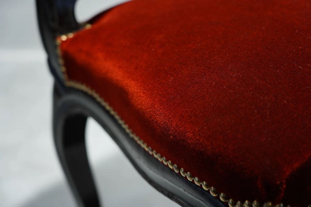 ①フランスアンティーク　ナポレオンチェア　張替済　1800年代　椅子