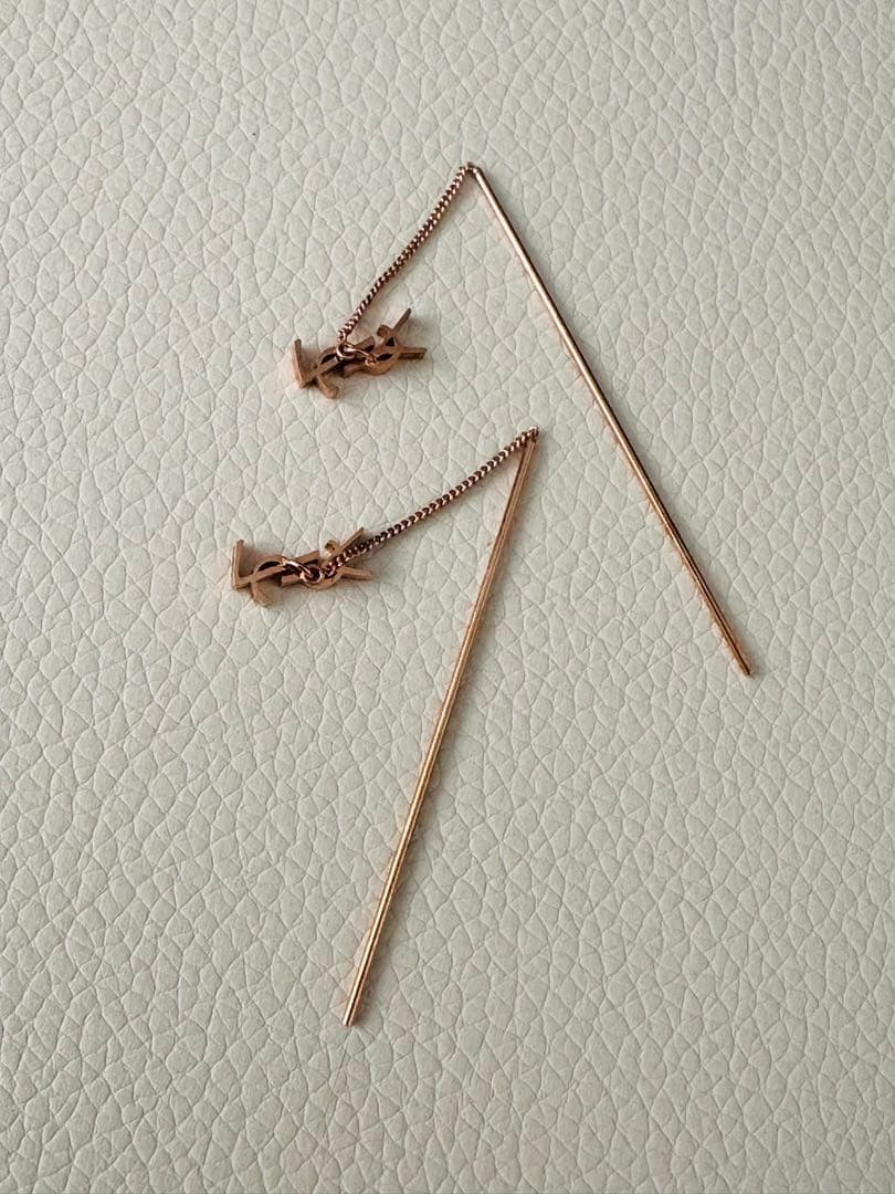 SAINT LAURENT サンローラン ピアス イヤリング ピンクゴールド