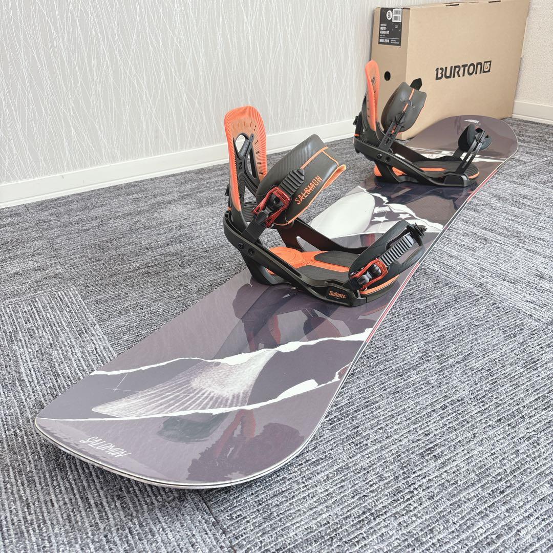 83美品❗️超豪華❗️サロモン メンズスノーボードセット★スノボ154cm+ビン付