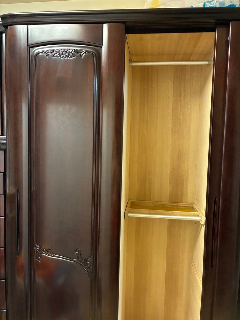 婚礼家具　洋ダンス　ワードローブ　洋服ダンス　府中家具　昭和レトロ　天然木家具