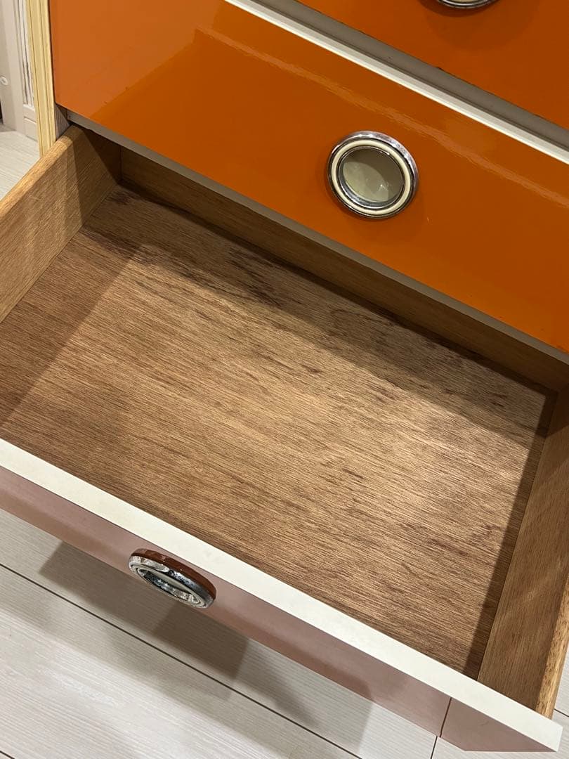 早い者勝ち☆昭和レトロ レトロポップ 7段チェスト オレンジ ヴィンテージ 収納