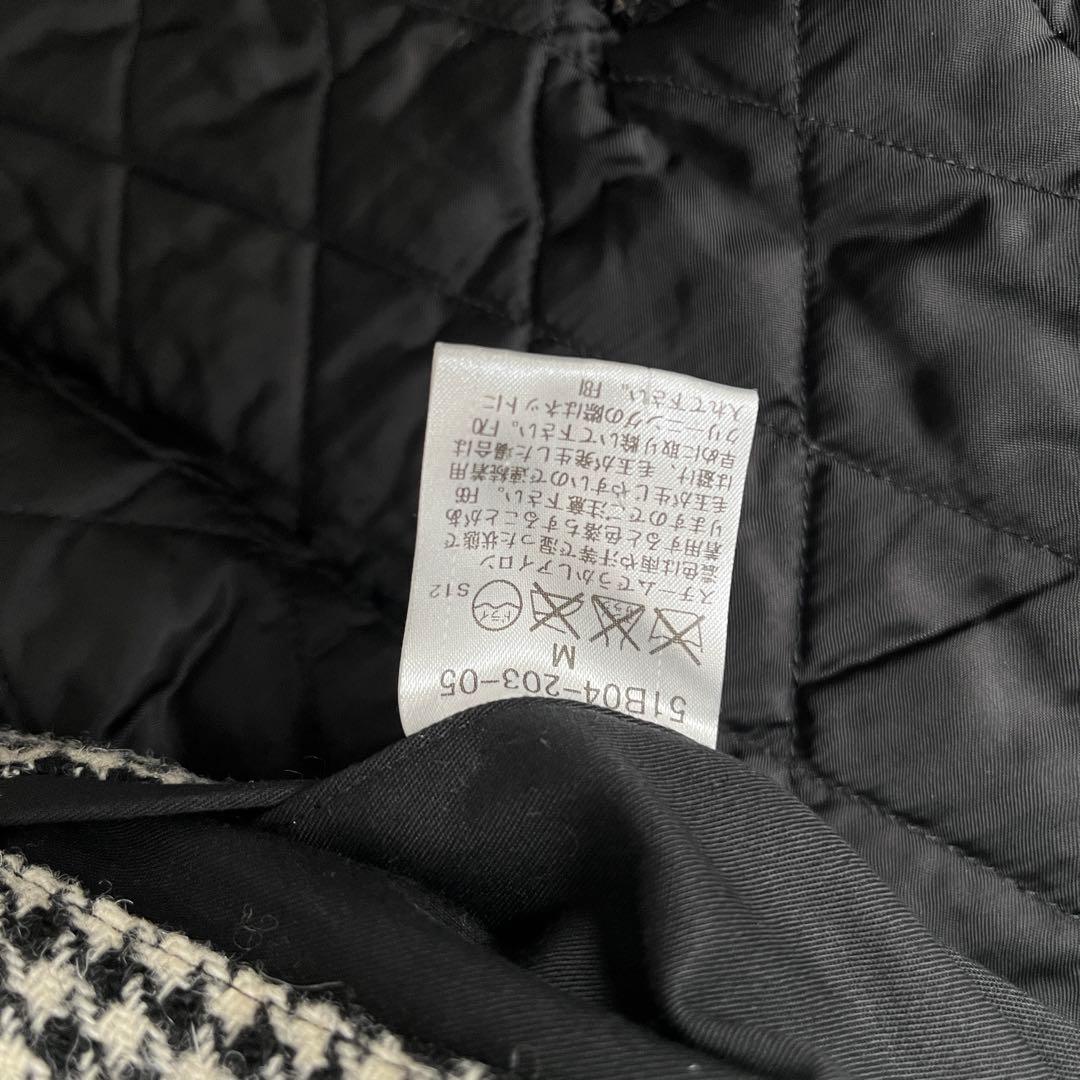 美品✨ブラックレーベル クレストブリッジ 千鳥柄 ウール ステンカラーコート M