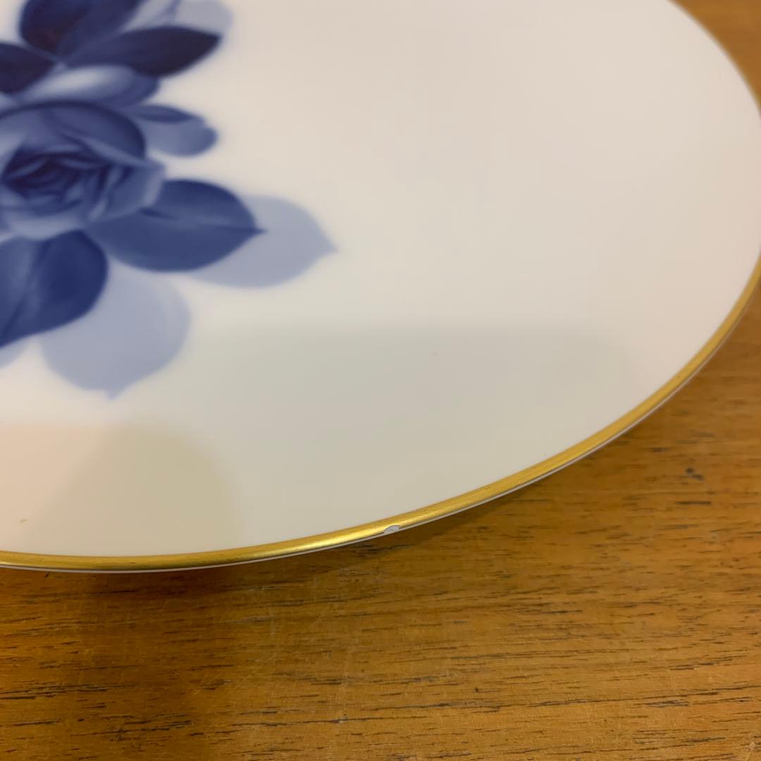 N1129-22★OKURA CHINA 青い花柄の陶器皿6枚セット 直径23㎝