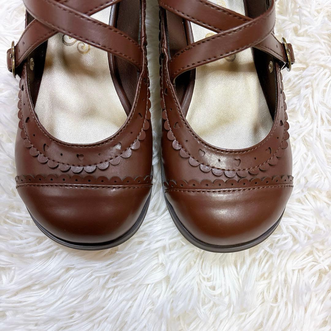 極美品✨morphose✨トリプルリボンストラップシューズ✨ロリータLL