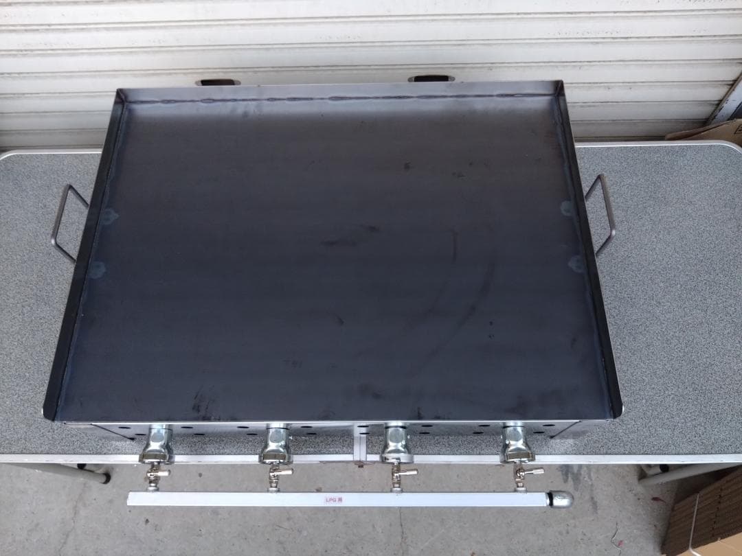 新品 ６ミリ鉄板 プロパン ガス グリドル 持ち手付 鉄板焼き器 お好み焼きそば
