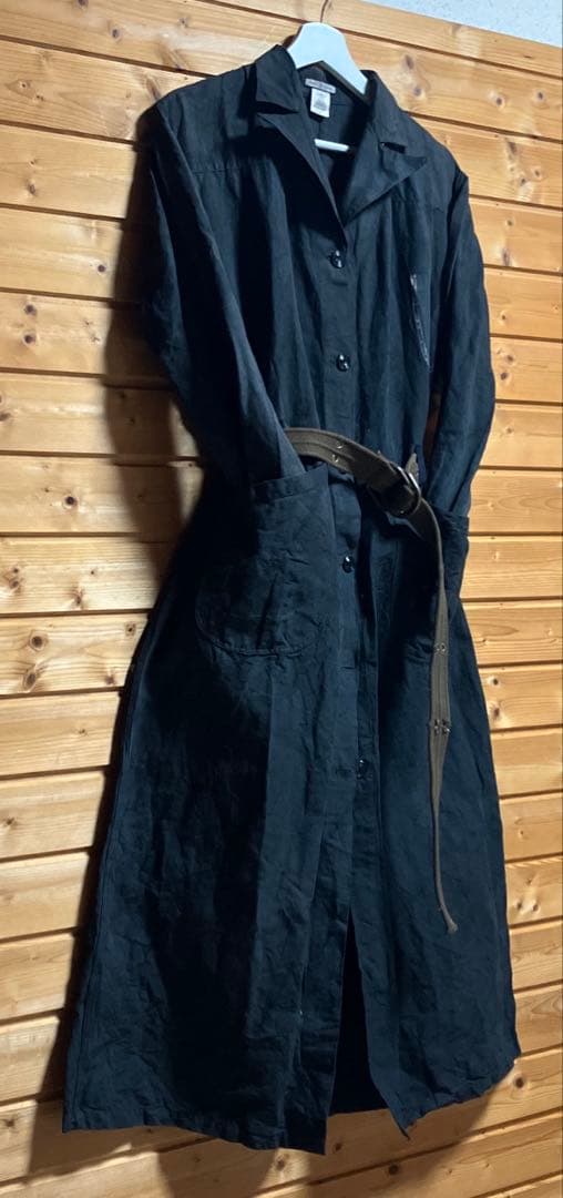 マルクルビアン【90S】古着加工　ロングコート・シャツ50ブラック系