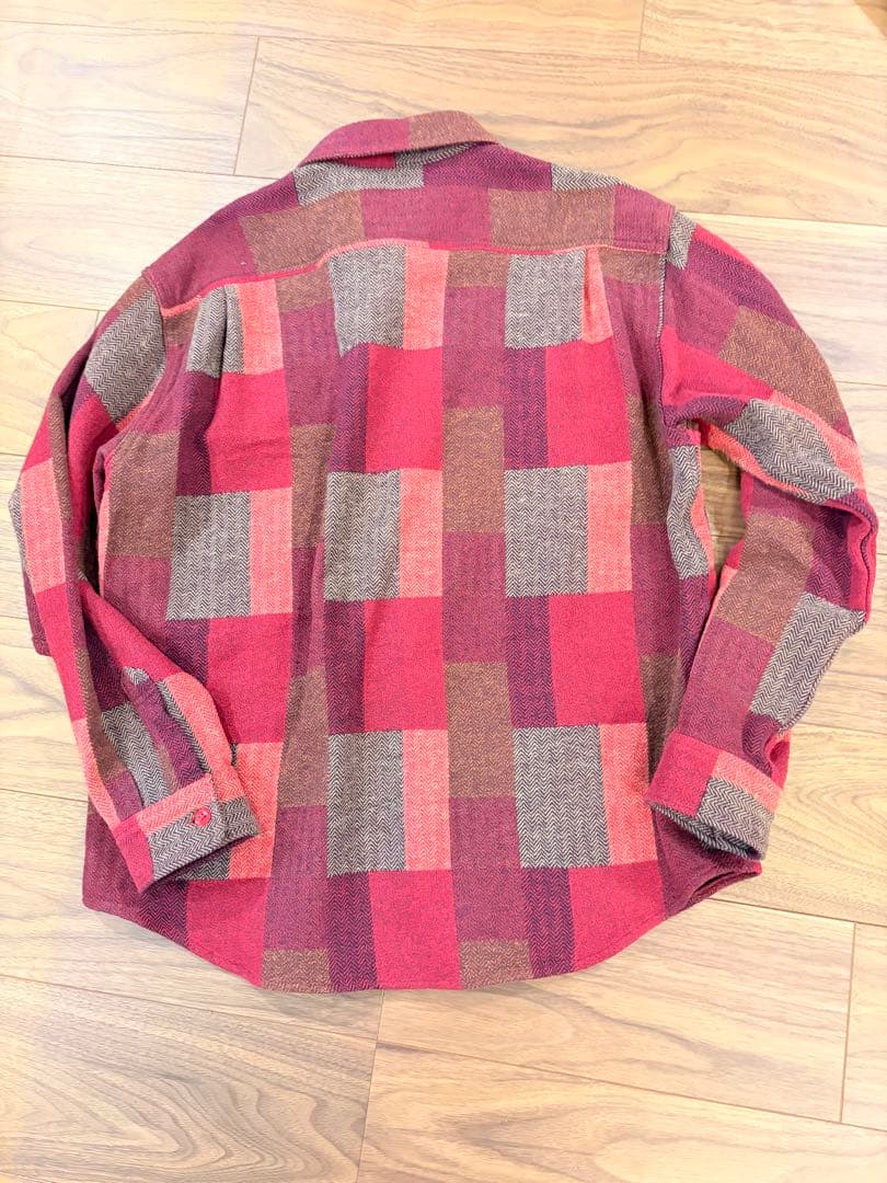 【美品】シュガーケーン ランダムパッチワークシャツ ブラック レッド 2枚セット