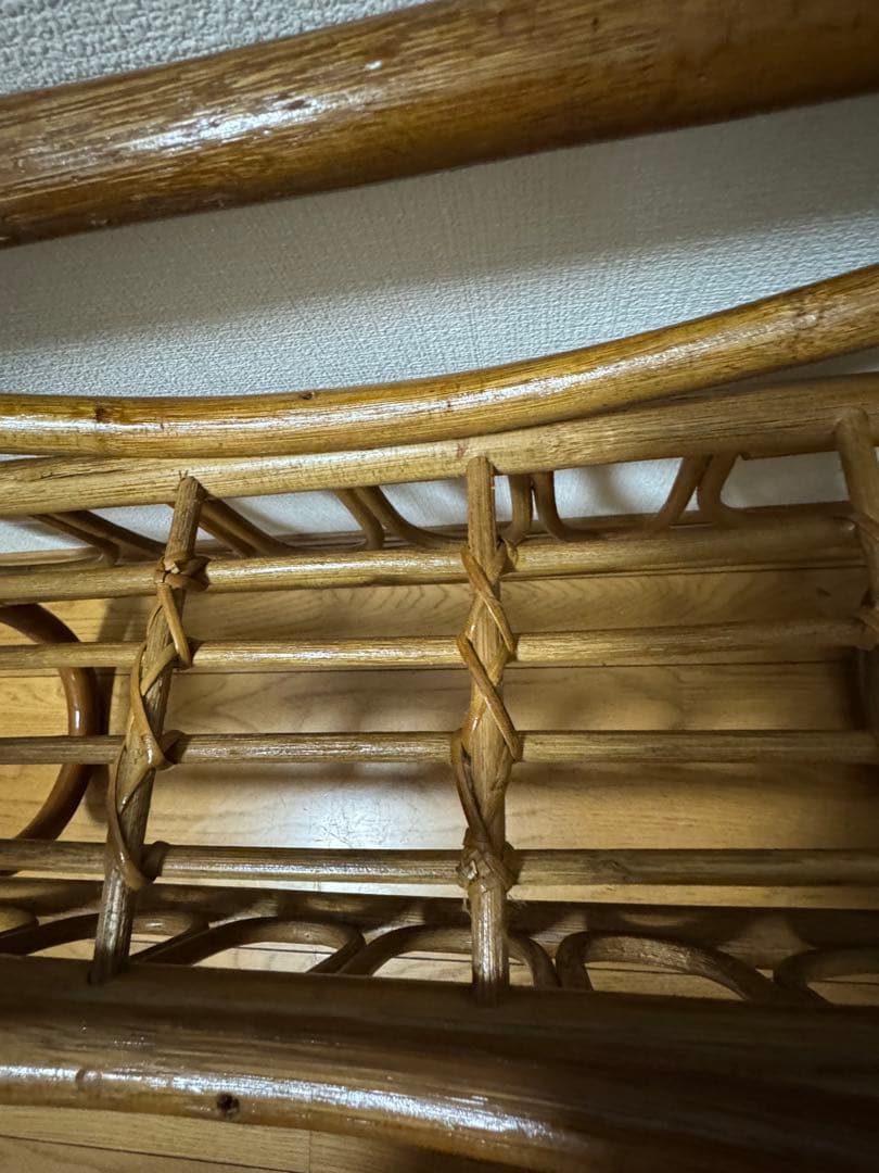 ヴィンテージ　ラタン　籐　ラック　フラワースタンド マガジンラック 昭和レトロ