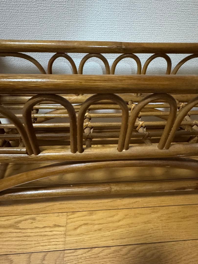 ヴィンテージ　ラタン　籐　ラック　フラワースタンド マガジンラック 昭和レトロ