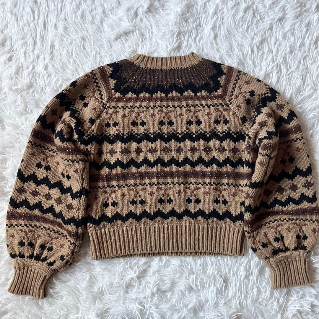 美品✨ セブンテン ミホカワヒト チェリージャガードニット ウールセーター