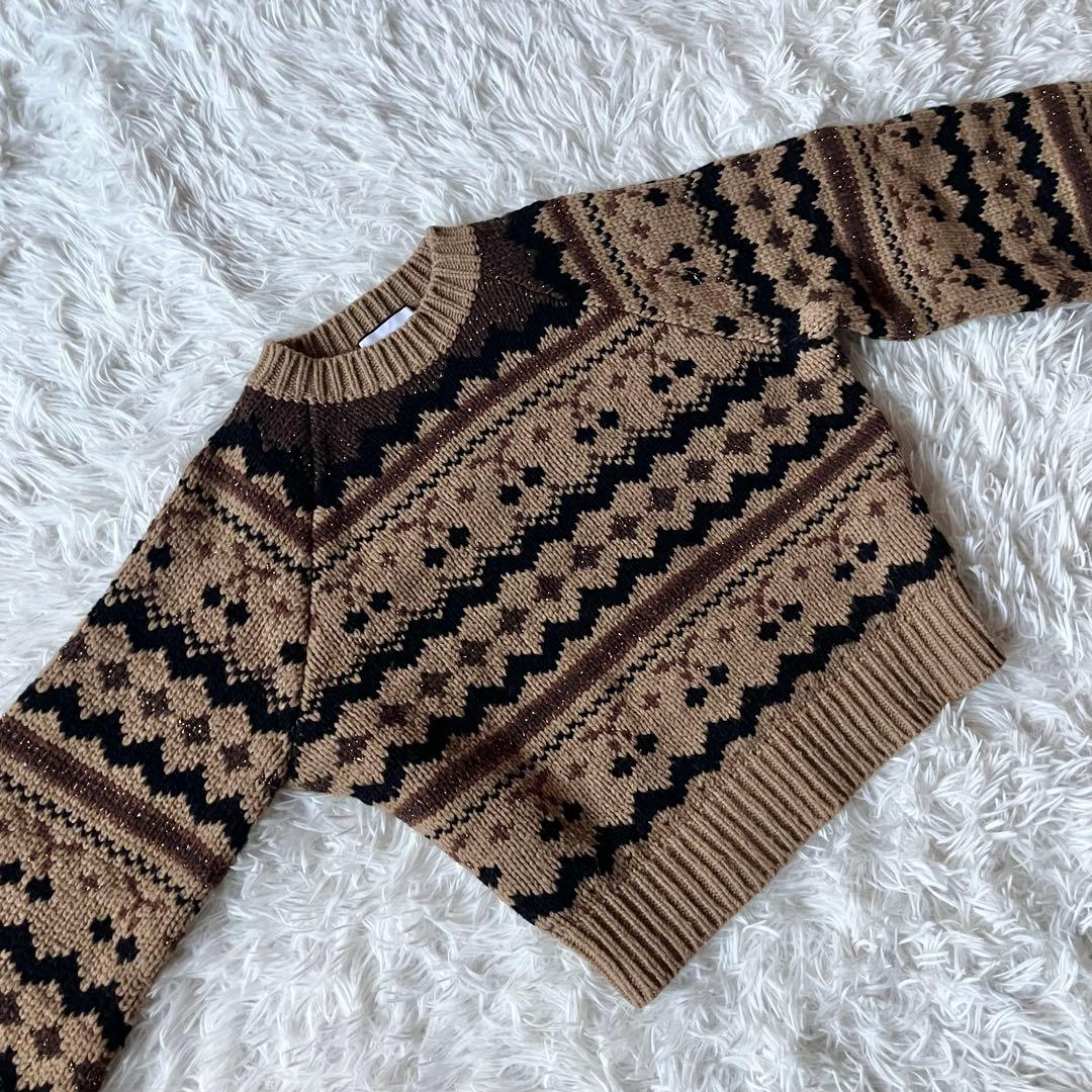 美品✨ セブンテン ミホカワヒト チェリージャガードニット ウールセーター