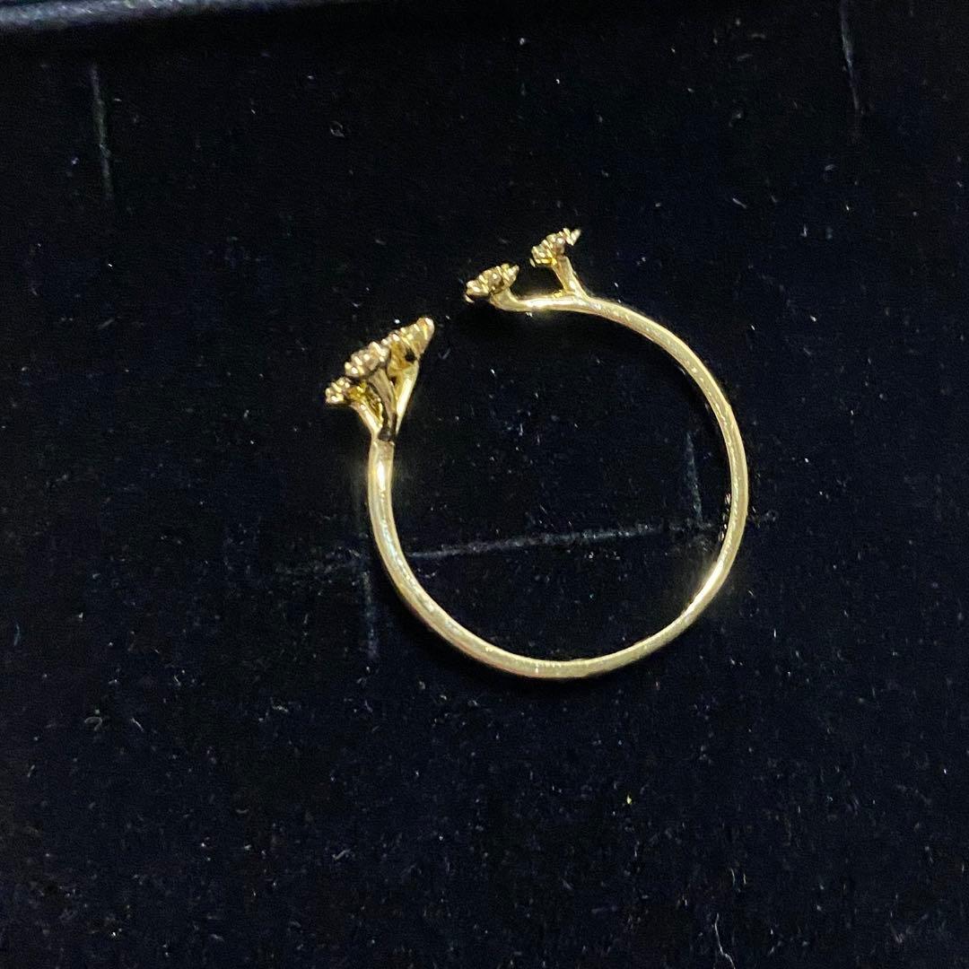 あ*️様 K18YG お花リング　お花オープンリング