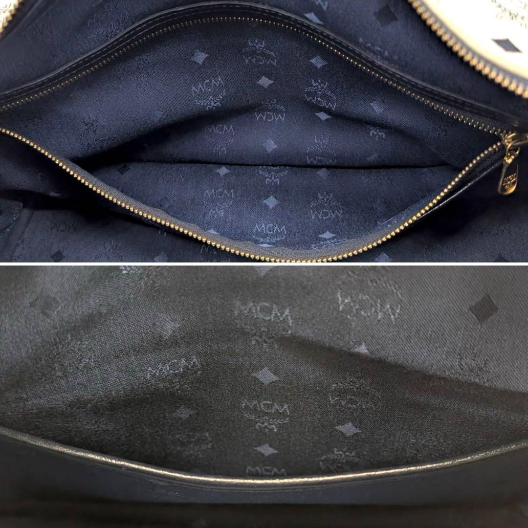 美品✨MCM エムシーエム ボストンバッグ ヴィセトス ホワイト ブラック 総柄