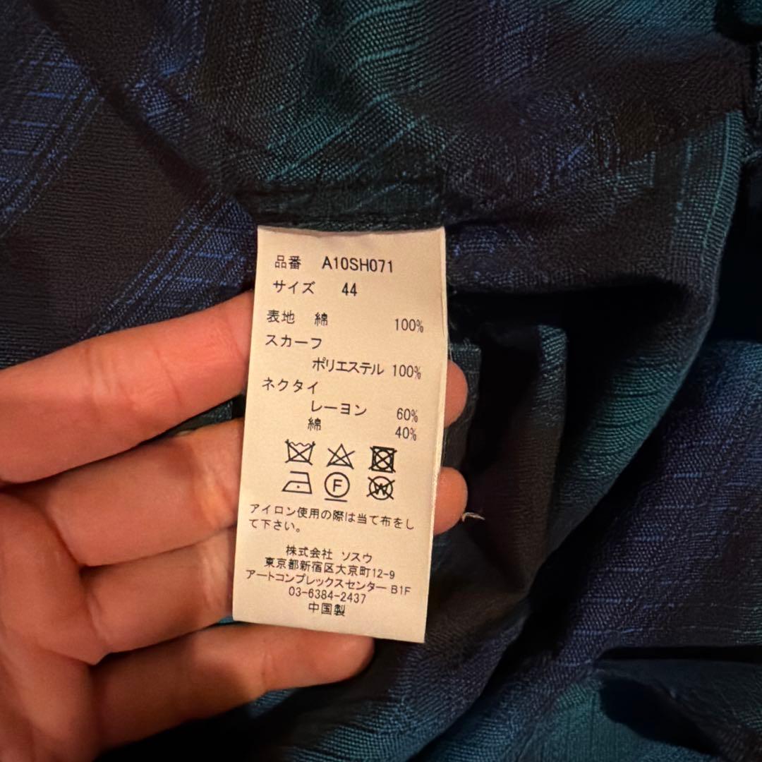 メゾン　ミハラヤスヒロ　レイヤードチェックオーバーシャツサイズ44