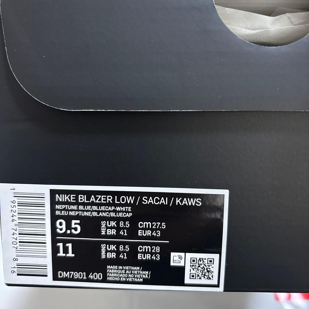 KAWS×sacai ×Nike Blazer Low Neptune Blue