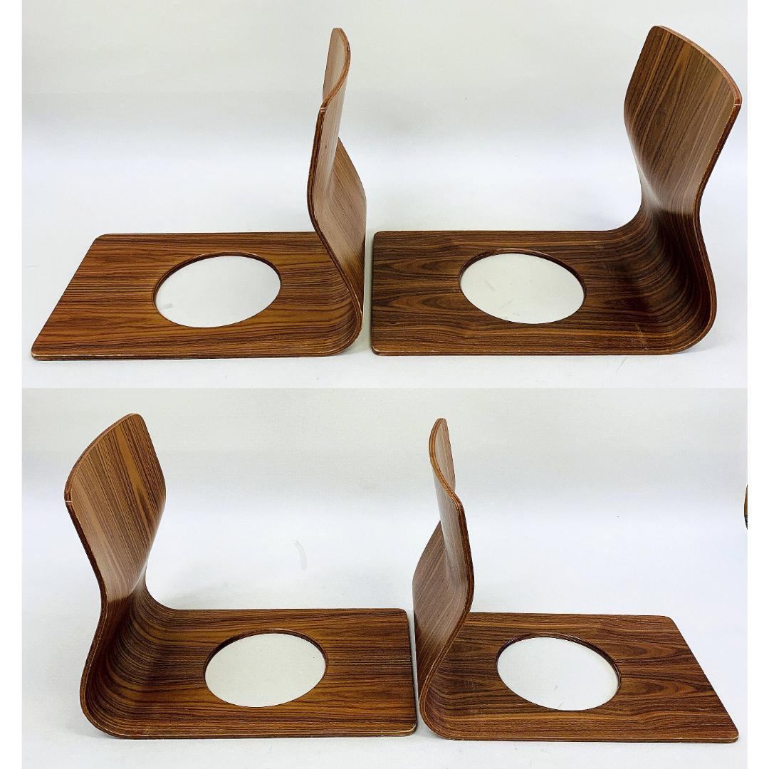 Tendo 天童木工 座椅子 2脚セット 藤森健次 曲木 ケヤキ ローズウッド④