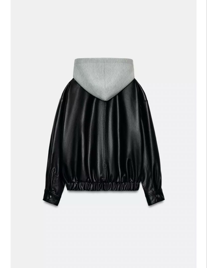 完売品⭐︎ZARA コントラストフェイクレザージャケット M ブラック