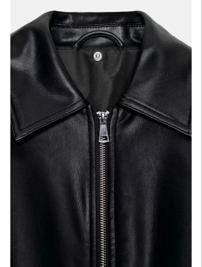 完売品⭐︎ZARA コントラストフェイクレザージャケット M ブラック