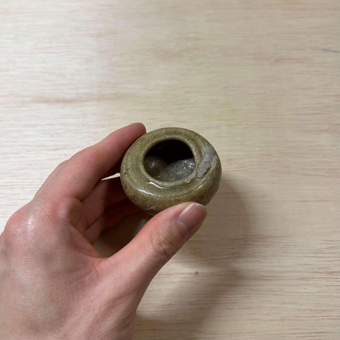 古瀬戸 灰釉 小壷 花器 室町時代 古信楽 古常滑 美濃 山茶碗 古美術 骨董