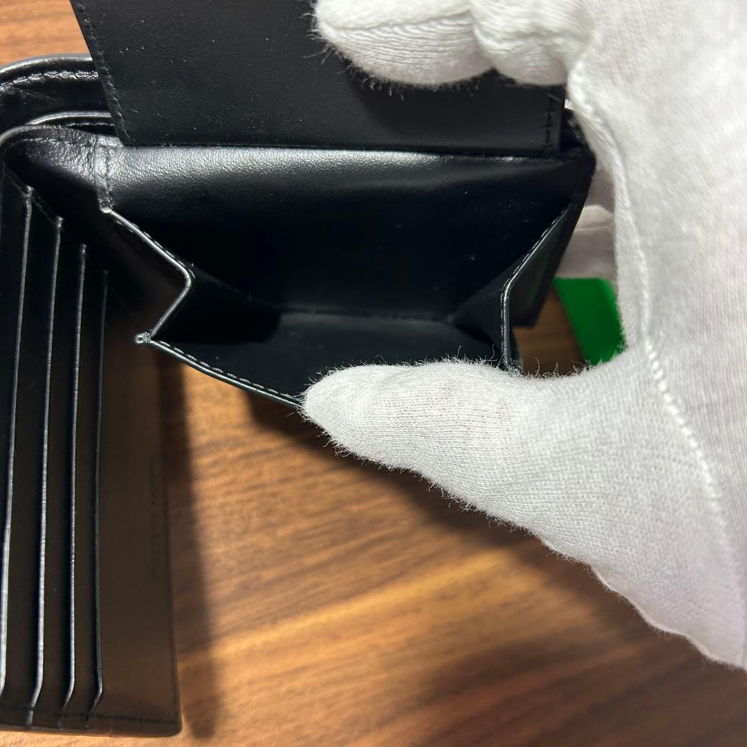 BOTTEGA VENETA／イントレチャートパース付二つ折ウォレット／黒