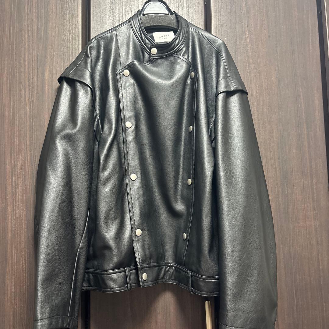 ジャケット・アウター AMERI RETRO SYNTHETIC LEATHER JACKET