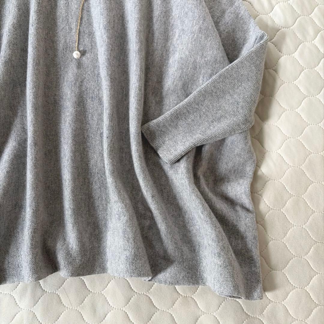 【美品】BEARDSLEY ビッグショートクルーネックニット　グレー　FREE