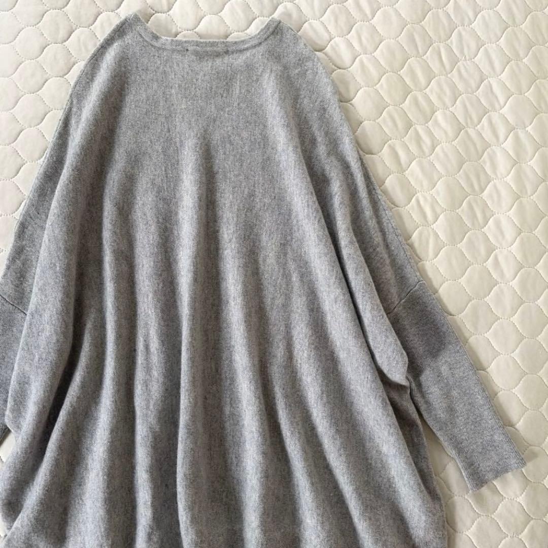 【美品】BEARDSLEY ビッグショートクルーネックニット　グレー　FREE