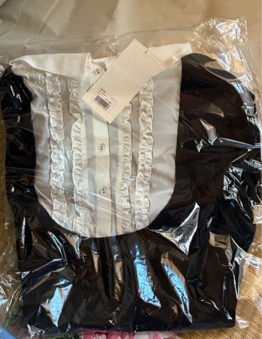 ANDMARY Lotta frill mini dress ブラック