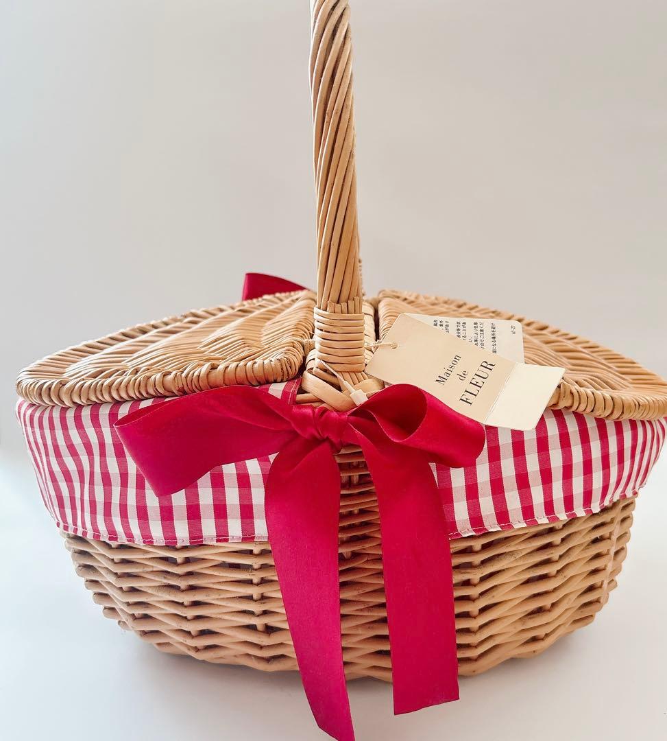 Maison de FLEUR ギンガムチェックバスケット