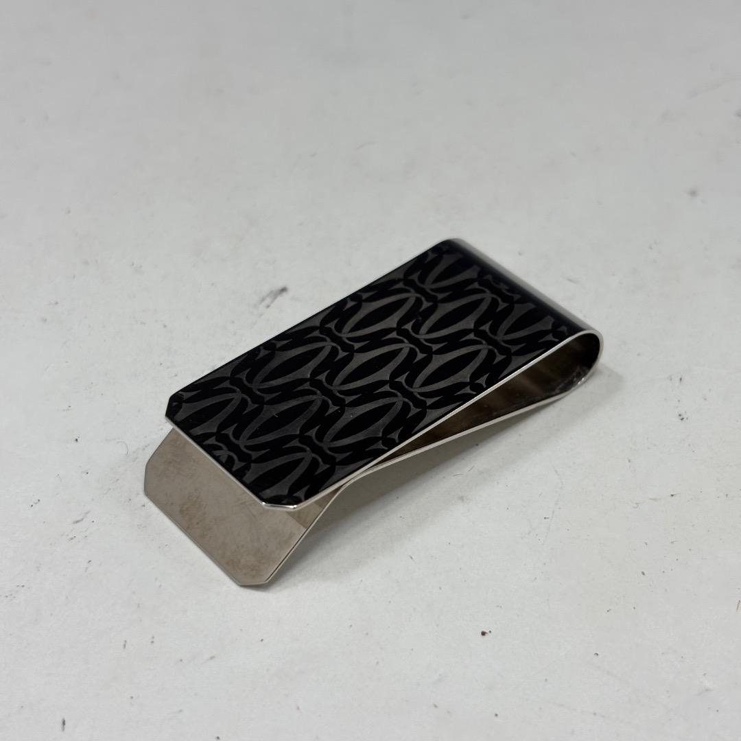 状態良【カルティエ本物】マネークリップ/札はさみ/シルバー/ダブルC