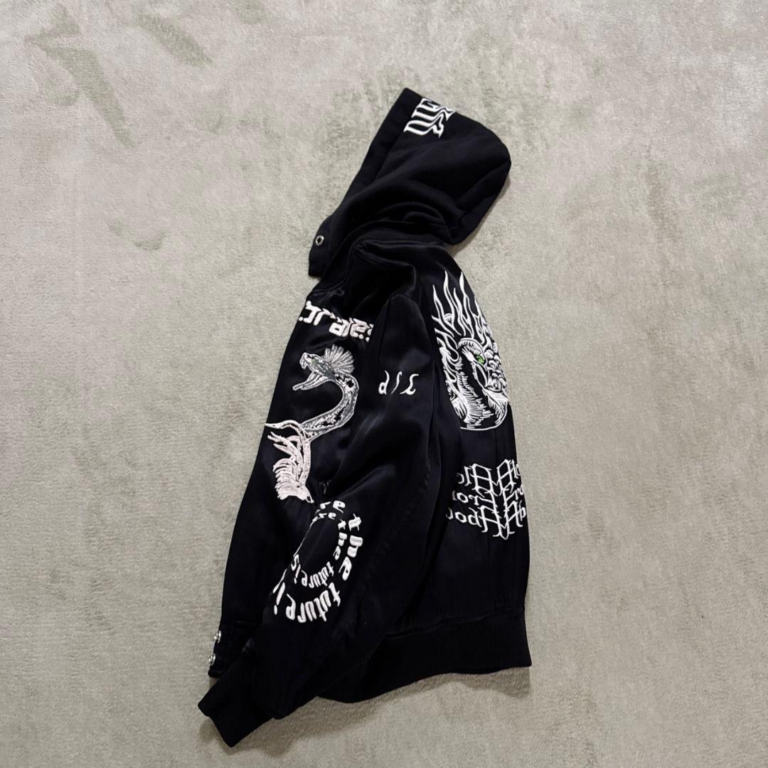 DIESEL ディーゼル スーベニアジャケット スカジャン フーディ 刺繍 黒