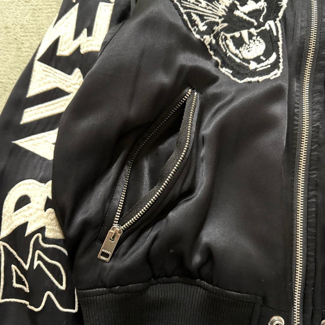 DIESEL ディーゼル スーベニアジャケット スカジャン フーディ 刺繍 黒