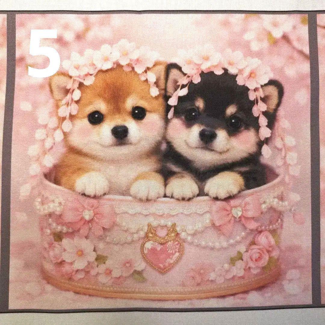 オーダーページ　ハンカチ　フラワー缶わんこ柄　1/15　ハンドメイド