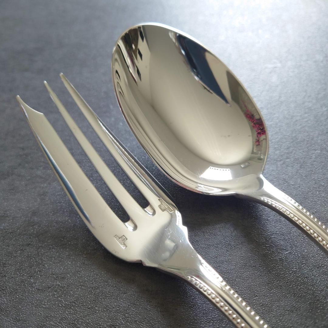 美品 クリストフル パール サービングフォーク サービングスプーン